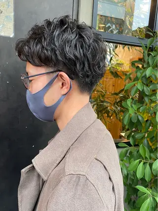 ショート パーマ メンズ 【扉gate】野崎 英幸のヘアスタイル