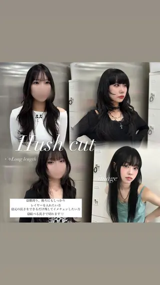 セミロング 表参道ハッシュカット レイヤー/リノンのヘアスタイル