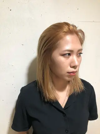 セミロング カラー パーマ美容師 hanaのヘアスタイル