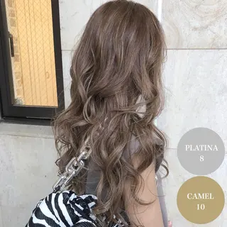 ロング カラー アオガミ （前髪顔周りカット）のヘアスタイル