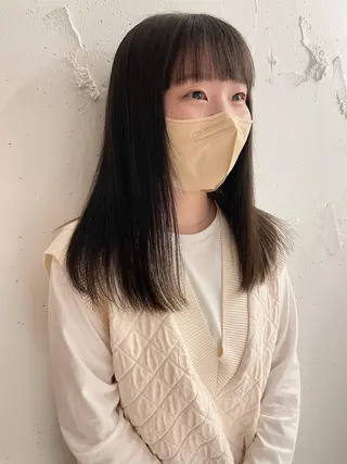 セミロング カラー 透明感color 🥣suzunaのヘアスタイル