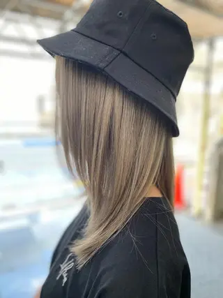 ミディアム カラー ヘアアレンジ 加藤 瑠美のヘアスタイル