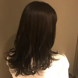 ロング カラー ボブ/透明感カラー 岸本涼奈のヘアスタイル