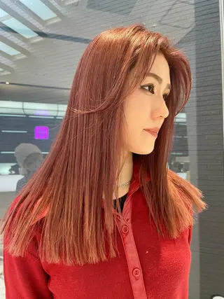 ロング カラー ヘアアレンジ ハッシュカット/ 韓国ヘア☽⋰mahoのヘアスタイル