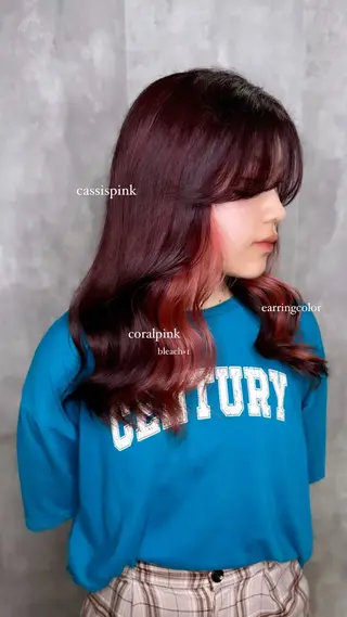 セミロング カラー 💫miyu💫デザ インカラー/アレンジのヘアスタイル