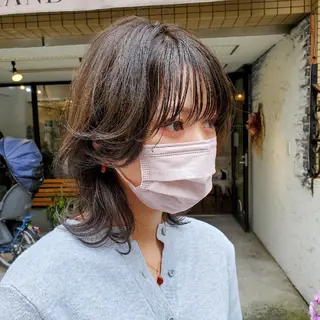 ミディアム カラー フリーランス所属・韓国ヘア レイヤー くびれヘアMATSUのヘアスタイル