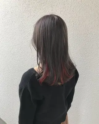 ミディアム カラー インナーカラー/天神 ブリーチ/吉田のヘアスタイル