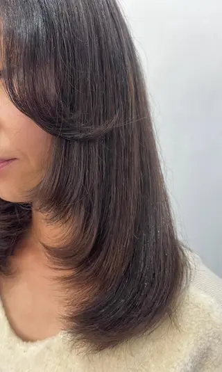 ミディアム ひろせ ちかなのヘアスタイル