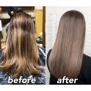 セミロング カラー KIZU 髪質改善 オカルト怪談のヘアスタイル