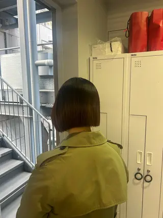 ショート aoi/暖色カラー/ プツッとボブ🎀のヘアスタイル