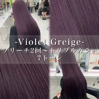 ロング カラー ヘアアレンジ 🫧透明感ラベンダー 似合わせ🫧あい🫧のヘアスタイル