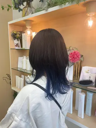 ミディアム カラー パーマ ヘアアレンジ 山下 とよかのヘアスタイル