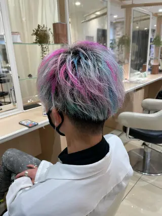 カラー メンズ IwAsh中山所属・✂︎中山ブリーチ・ パーマ✂︎露木智也のヘアスタイル