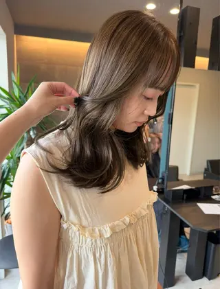 セミロング カラー カラーモデル募集♥️ 玲奈のヘアスタイル