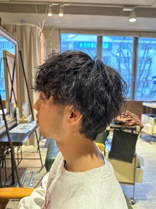 ショート パーマ ヘアアレンジ メンズ 瀧尻 光のヘアスタイル