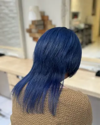 セミロング ハイトーンカラー 髪質改善カラーノトのヘアスタイル