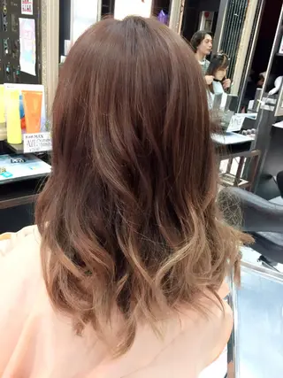 ミディアム カラー 韓国ヘア✨グレージュ カラーasamiのヘアスタイル