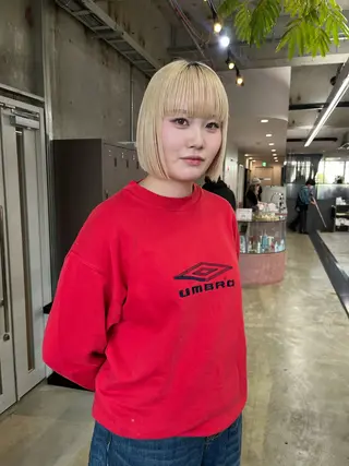 ミディアム カラー ナガノリノ /ボブ/ ベージュ/暖色のヘアスタイル