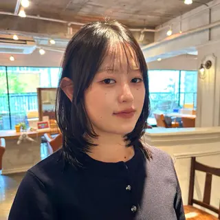 ミディアム カラー 上品レイヤー/ボブ /艶カラー 山川廉弥のヘアスタイル