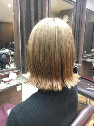 ミディアム カラー 髪質改善🩵艶髪 ストレート🩵山口のヘアスタイル