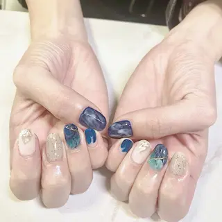 ネイル Chiara チップ長さ出しのネイルデザイン