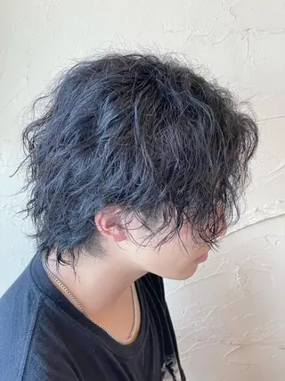 ミディアム カラー パーマ メンズ メンズ特化/パーマ指 名No.1/百瀬太郎のヘアスタイル