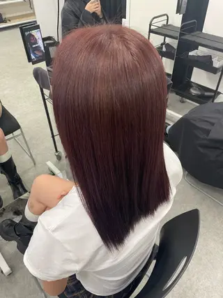 セミロング カラー トレンド暖色ヘア🍒 miu🍒のヘアスタイル