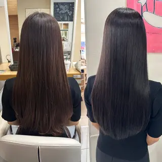 ロング カラー パーマ 髪質改善/縮毛矯正 /ブリーチ矯正/岡部のヘアスタイル