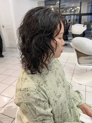 ミディアム パーマ 🎀ハイトーン/レイ ヤー/Reina🎀のヘアスタイル