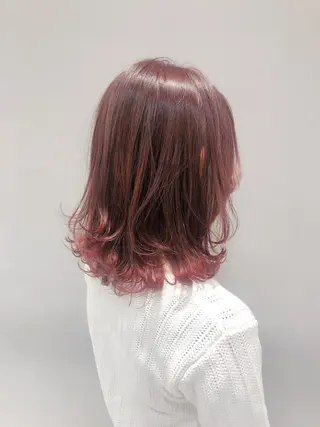 セミロング 似合わせ艶髪カラー ❤️ハダユミのヘアスタイル