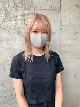 ミディアム ハイトーンNo.1✨ パーマ✨イマイタツヤのヘアスタイル