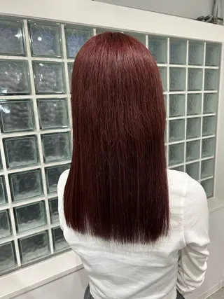 セミロング カラー 愛結 暖色カラー🎀🩰のヘアスタイル