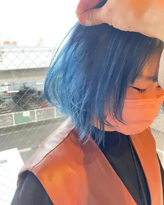 ミディアム カラー パーマ 髪質改善/ブリーチ 田代 龍我のヘアスタイル