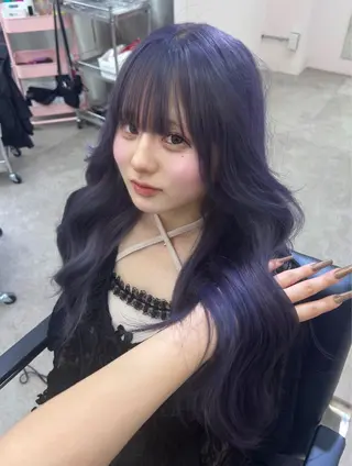 ロング sara/名古屋/ワ ンカラー/ハイトーンのヘアスタイル