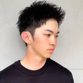 ショート パーマ メンズ メンズヘア特化 崎田 成人のヘアスタイル