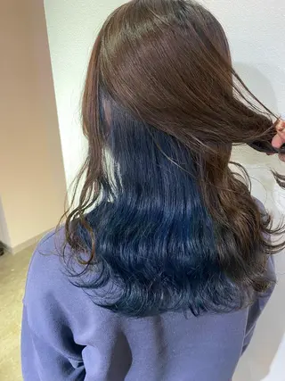 セミロング カラー Rinka/梅田/ 透け感カラー🤎のヘアスタイル