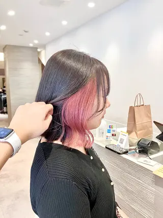 ミディアム カラー NEST by chord所属・サキ🤍ハイトーン 🩰くびれ巻きヘアのヘアスタイル