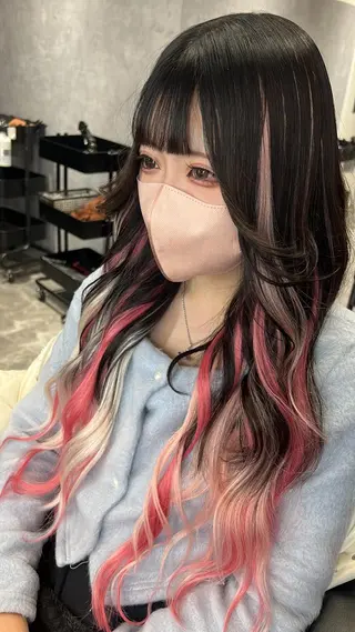 ロング カラー mimiiy梅田 中崎町ハイトーンのヘアスタイル