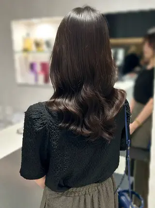 セミロング コテ巻き風パーマ💛 池袋のヘアスタイル