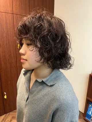 ショート パーマ ボブパーマ/パーマ ウルフパーマのヘアスタイル