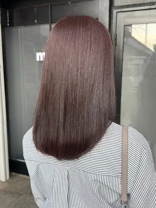 セミロング カラー 透明感カラー/パーマ 🌀アオノアユミのヘアスタイル