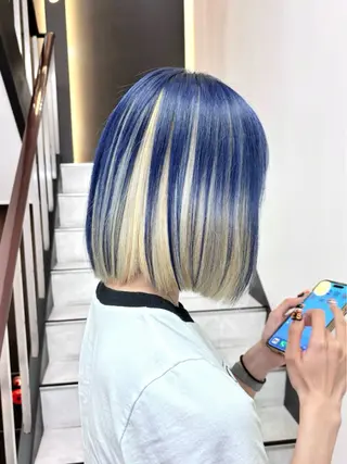 ミディアム ブリーチ／ ダブルカラー／ＲＹＯのヘアスタイル