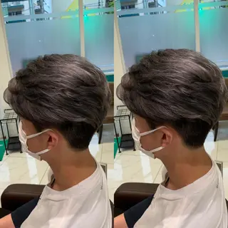 ショート カラー パーマ ヘアアレンジ メンズ 盛れる韓国ヘア♡ 🌻鈴木花🌈のヘアスタイル
