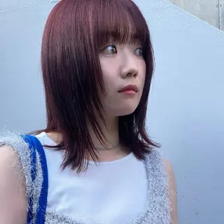 ミディアム カラー les baladins du miroir所属・🍃YURI 🍃のヘアスタイル