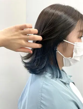 ミディアム カラー ヘアアレンジ 🦄インナーカラー 🦄貫井彩花のヘアスタイル