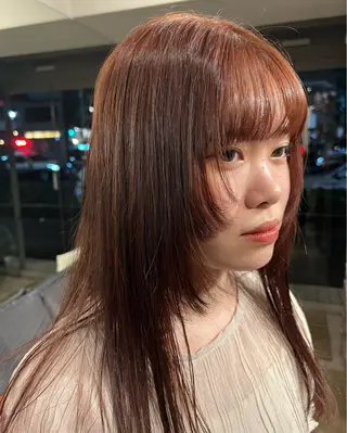 ロング レイヤーカット/ パーマ‪/表参道のヘアスタイル