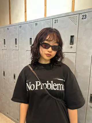 ミディアム パーマ 小泉 璃子のヘアスタイル