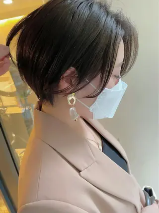 ショート ショート ボブ 梅田 木戸健人のヘアスタイル