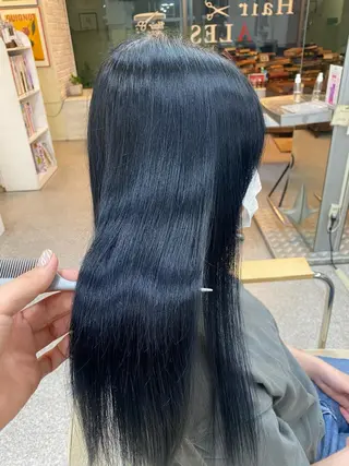 ロング カラー エクステ ハイトーン 💭黒崎ハルカのヘアスタイル