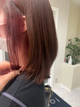 セミロング カラー 🩰ニシムラヒカリ 半個室salon♡*のヘアスタイル
